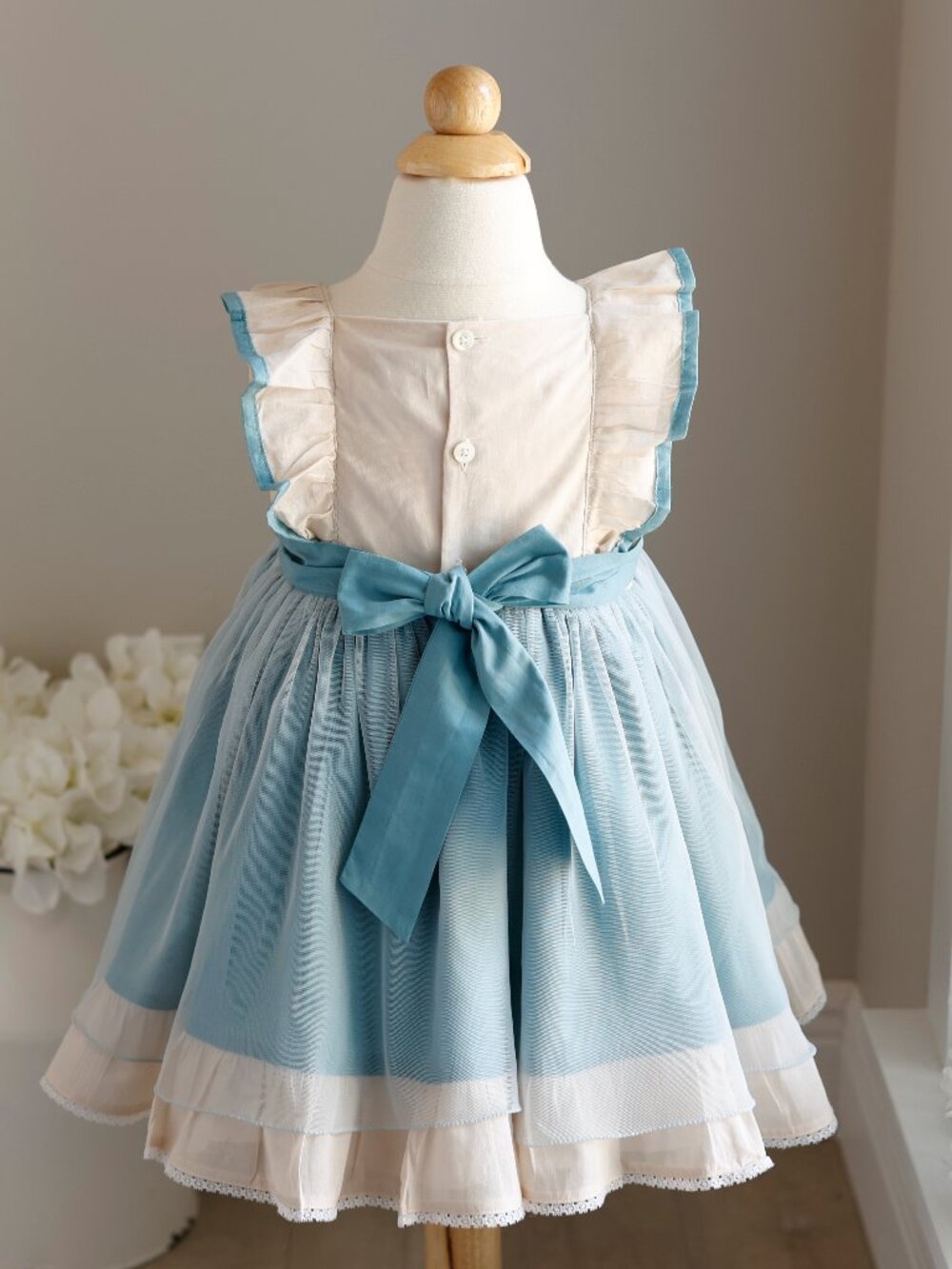 Well Dressed Wolf "Oh Holy Night" Dress Teal Khaki Cream Size 2T Like New - Picture 6 of 8